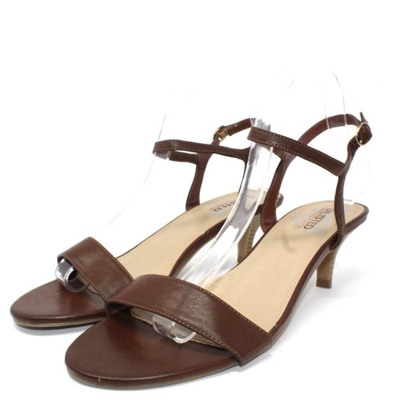 Unlisted by Kenneth Cole Womens Size 9.5M Kind Deed Luggage Brown Strappy Sandal - Picture 3 of 13